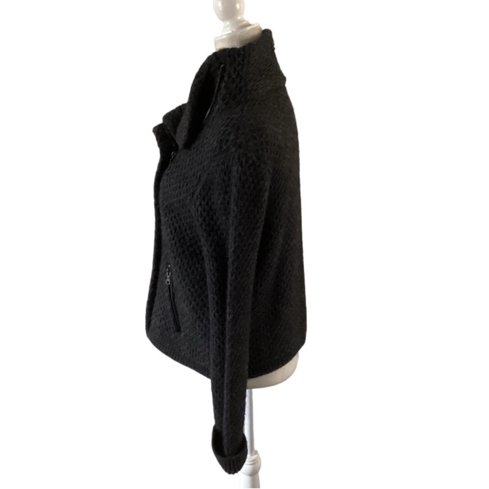 Loft Alpaca Wool Blend Asymmetrical Moto Sweater Jacket Large - Picture 8 of 10